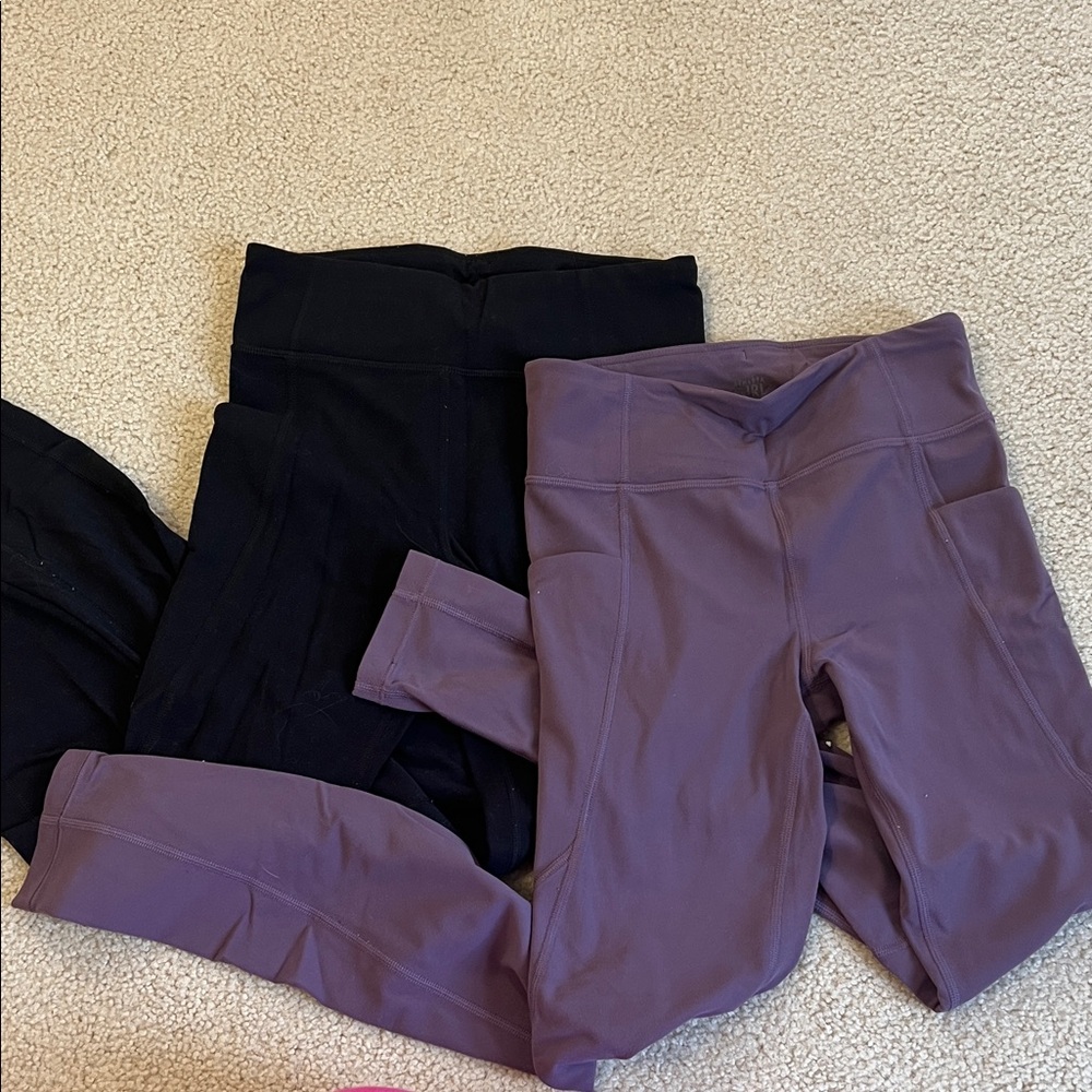 Black and Purple Athleta Girl Leggings size 12